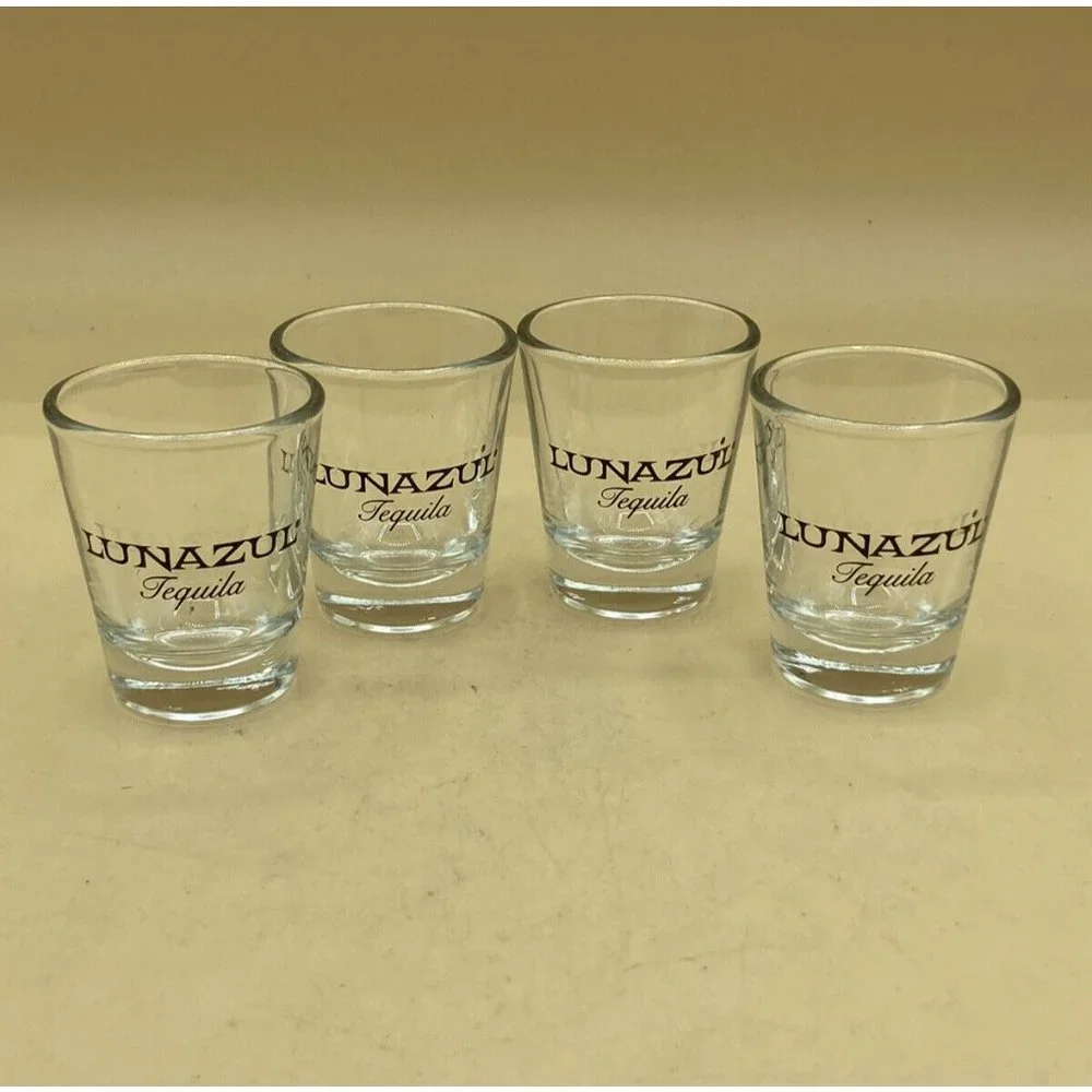 Lunazul Tequila Mexican Clear Shot Glasses LOT 4